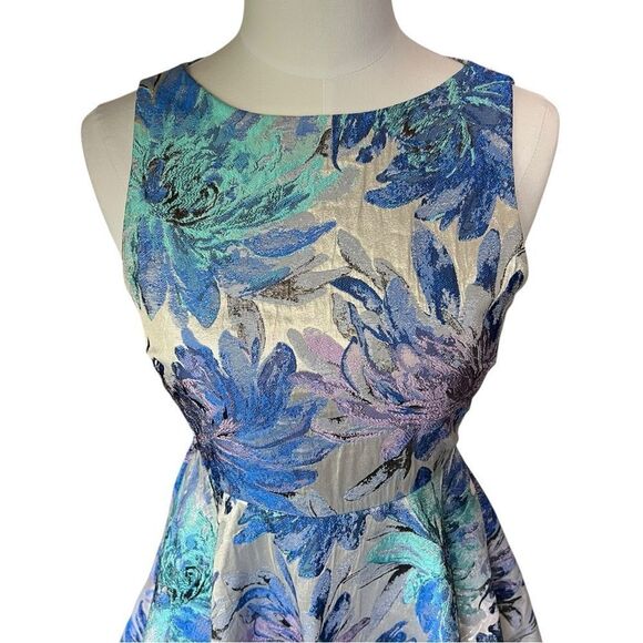 Alice + Olivia Foss Brocade Fit & Flare Floral Jacquard Dress Size 0 - Picture 5 of 15